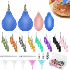 150 PCS Pottery Tools Supplies Ceramic Precision Applicator, Ceramic Tools Clay Tools Set, Precision Tips Applicator for Pottery Art Decorating, Ceramic Glaze Extrusion Bottle Tools, Multicolor