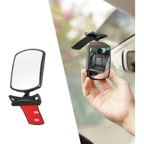 UGSHY قطعة واحدة من مرآة الرؤية الخلفية الداخلية للسيارة، مرآة مساعدة، مرآة منحنية صغيرة قابلة للطي بزاوية 360 درجة، ملحقات تعديل الديكور ذاتية اللصق، مناسبة لمعظم الموديلات (أسود) in Kuwait