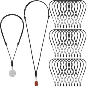 tondiamo 30 جهاز كمبيوتر شخصى قلادة حبل للرجال خمر قلادة سوداء الحبل حبل قابل للتعديل مزدوجة معقودة اليدوية الحرفية الرجال قلادة مع حلقة معدنية لتعليق المعلقات حبل، 14-26 بوصة سميكة 2 مم in Kuwait
