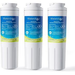 Waterdrop EDR4RXD1 متوافق مع فلتر EveryDrop 4، Whirlpool UKF8001، 4396395، Maytag UKF8001AAXX-200، UKF8001AAXX-750، WD-F07، فلتر مياه الثلاجة، 3 مرشحات in Kuwait