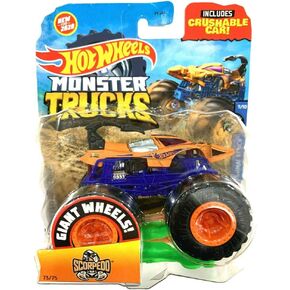 Hot Wheels Monster Trucks Scorpedo, [Orange] Includes Crushable car 73/75 1:64 Scale