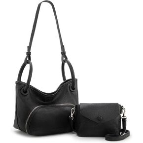 Montana West 2PCS Purses for Women Small Hobo Bag Slouchy Shoulder Bag Bucket Purse Crossbody Bag Set Soft Design