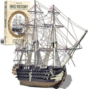 Piececool 3D Metal Puzzles for Adults, HMS Victory Battleship Model Kits Building DIY Models Puzzles, Great Gift Ideas - 389Pcs