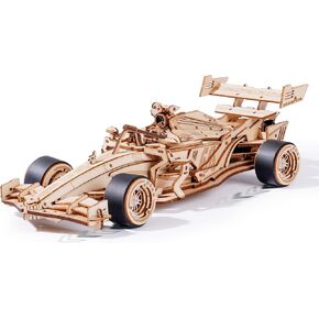 3D Wooden Puzzle for Adults, 3D Wooden Racing Car, Model Car Kits for Teen to Build, Unique Gift for Kids on Birthday/Christmas Day（LK505）