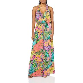 Trina Turk Women's Halter Wide Leg Floral Jumpsuit
