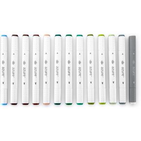 Royal & Langnickel Azure, 13pc Dual-Tip, Alcohol Based Marker Set, Includes - 12 Markers & 1 Blender, Forest Colors in Kuwait