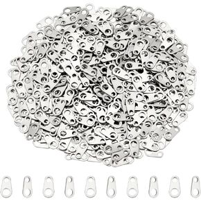 UNICRAFTALE 1000Pcs Surgical Stainless Steel Chain Tabs 6x3mm Oval Jewelry End Chain Tabs Metal Necklace Connector Tabs Chain Extender Connectors for Bracelet Necklace Jewelry Making