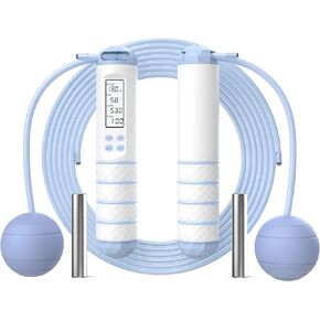 IOVFIT Adjustable Workout Jump Rope with Calorie Counter | Tangle-Free, Rapid Speed Skipping Rope for Fitness, Gym | Ideal for Women, Men, Kids | 9.85ft