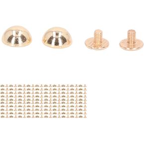 TOPINCN Leather Rivets Kit 100 Sets Collars Leather Skirt 8Mm Bags Studs Mushroom Screws Semicircle Accessories Leathercraft Rivets (Silver)
