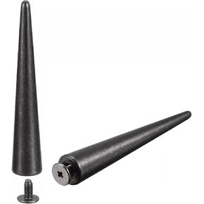 uxcell 10x55mm Screw Back Rivets, 5 Sets Solid Leather Studs Spike for DIY Black