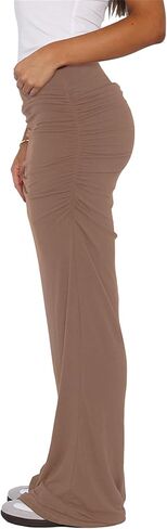 Hafailia Maxi Skirts for Women - Casual Ruched Y2K Low Rise Elastic Waist Long Bodycon Skirt 2024 in Kuwait