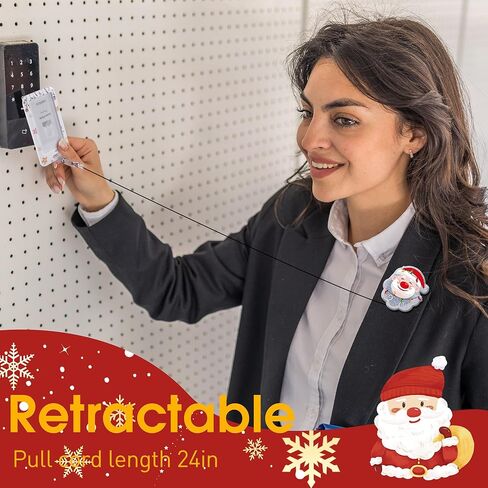 Funny Christmas Badge Reels Retractable - Gingerbread Man Christmas Badge Reel with Swivel Clip, Badge Clip for Name Tag Accessories, Christmas Gifts for Nurse Staff in Kuwait