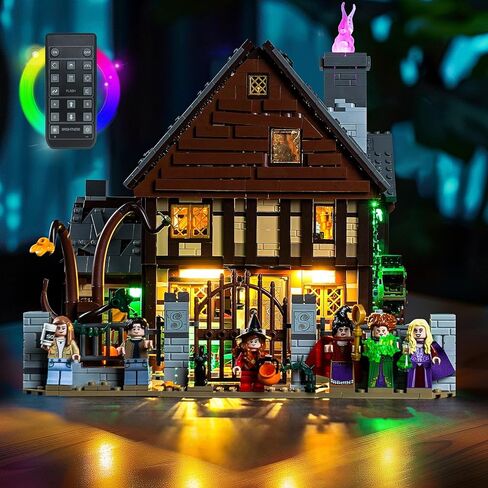 إضاءة LED متوافقة مع Lego Disney Hocus Pocus: The Sanderson Sisters' Cottage 21341، مجموعة إضاءة متوافقة مع Lego 21341، غير متضمنة مجموعة النموذج (إصدار RC ذو 18 مفتاحًا) in Kuwait