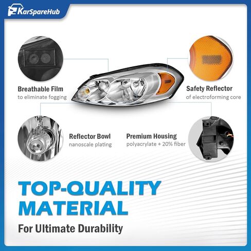 Headlights Assembly W/Bulbs for 2006-2013 Chevy Impala for 14-16 Chevy Impala Limited, 06-07 Chevy Monte Carlo Headlamp Replacement Pair in Saudi Arabia