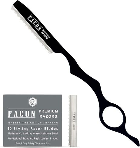 Facón Professional Hair Styling Thinning Texturizing Cutting Razor + 10 Replacement Blades in Saudi Arabia