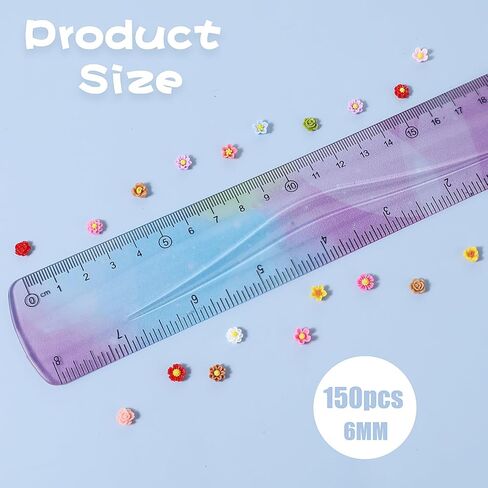 150 Pcs DIY Resin Flower Mini Flower Charms Mixed Colors Flower Beads Flatback Flower Resin Charms for DIY Craft Scrapbooking Decor in Saudi Arabia