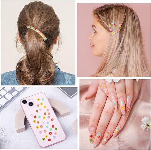 150 Pcs DIY Resin Flower Mini Flower Charms Mixed Colors Flower Beads Flatback Flower Resin Charms for DIY Craft Scrapbooking Decor in Saudi Arabia