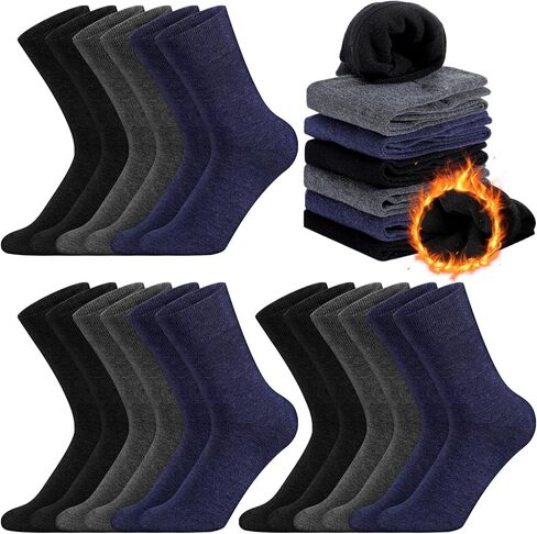12 Pairs Thin Merino Wool Dress Socks Lightweight Merino Wool Trouser Socks Winter Warm Thin Wool Socks for Men Women in Saudi Arabia