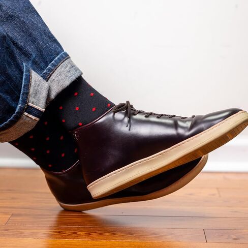 Cotton Patterned Over the Calf Dress Socks, Knee High Men’s Dress Socks, Made in USA by Boardroom Socks in Kuwait