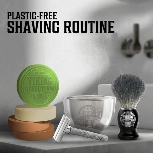 صابون حلاقة للرجال - صابون حلاقة للاستخدام مع فرشاة الحلاقة ووعاء للحصول على حلاقة رطبة ناعمة - 4 عبوات متنوعة، كل عبوة 70 جم in Kuwait