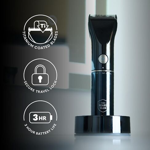 Beard Club PT45 Beard Trimmer & Beard Care Grooming Kit – Cordless Electric Beard Trimmer, Straight Edge Razor, Beard Shampoo, Sandalwood Beard Balm, Beard Brush and Comb - Holiday Gift Kit in Kuwait