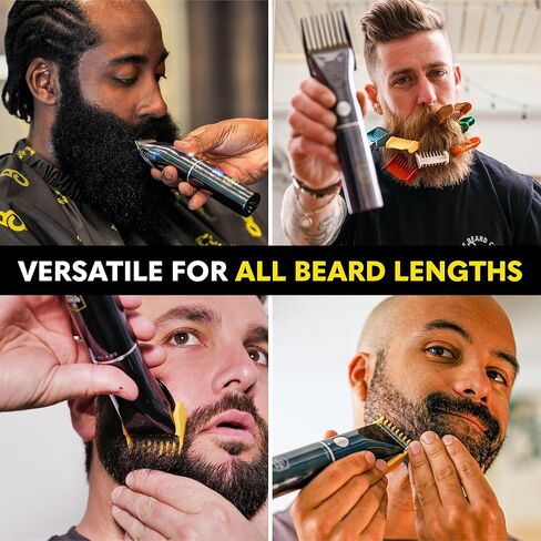 Beard Club PT45 Beard Trimmer & Beard Care Grooming Kit – Cordless Electric Beard Trimmer, Straight Edge Razor, Beard Shampoo, Sandalwood Beard Balm, Beard Brush and Comb - Holiday Gift Kit in Kuwait