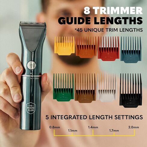Beard Club PT45 Beard Trimmer & Beard Care Grooming Kit – Cordless Electric Beard Trimmer, Straight Edge Razor, Beard Shampoo, Sandalwood Beard Balm, Beard Brush and Comb - Holiday Gift Kit in Kuwait