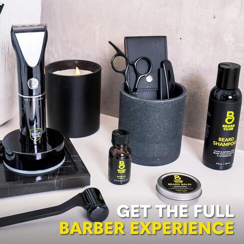 Beard Club PT45 Beard Trimmer & Beard Care Grooming Kit – Cordless Electric Beard Trimmer, Straight Edge Razor, Beard Shampoo, Sandalwood Beard Balm, Beard Brush and Comb - Holiday Gift Kit in Kuwait