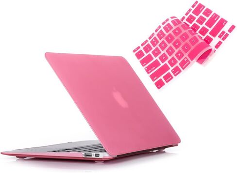 RUBAN Case Compatible with MacBook Air 11 Inch Release (A1370/A1465) - Slim Snap On Hard Shell Protective Cover and Keyboard Cover for MacBook Air 11, Black in Kuwait