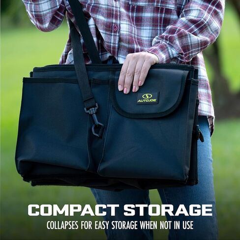 ATJ-CTSO-BLK Collapsible Auto Storage Organizer w/ Anchor Straps and Togle Fasteners for Hold Security, Adjustable Strap, Rip Resistant , Black in Kuwait