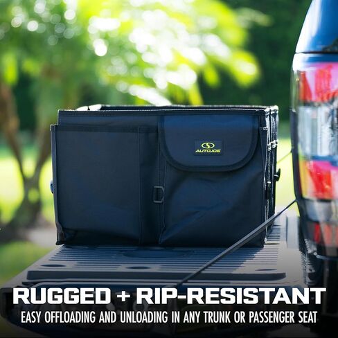 ATJ-CTSO-BLK Collapsible Auto Storage Organizer w/ Anchor Straps and Togle Fasteners for Hold Security, Adjustable Strap, Rip Resistant , Black in Kuwait