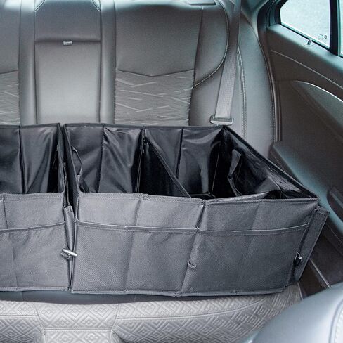 ATJ-CTSO-BLK Collapsible Auto Storage Organizer w/ Anchor Straps and Togle Fasteners for Hold Security, Adjustable Strap, Rip Resistant , Black in Kuwait