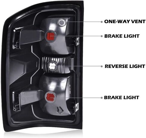 مصباح فرامل خلفي من CHEDA متوافق مع 2014 2015 2016 2017 2018 Chevy Silverado 1500/2015-2018 Chevy Silverado 2500 HD 3500 HD (يسار + يمين (عدسة سوداء)) in Kuwait