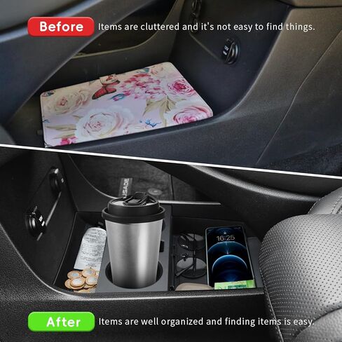 منظم وحدة التحكم المركزية MARCHFA متوافق مع 2023 2024 2025 Hyundai Palisade Accessories وحدة تخزين صينية سفلية للتخزين من أجل Palisade 2023 2024 مع حصائر مضادة للانزلاق وحاملي أكواب in Kuwait