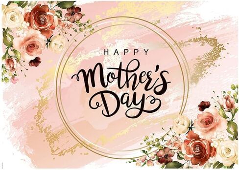 LTLYH 7x5ft Mother's Day Photography Backdrop Thanks Mother Party Photoshoot Photography Backdrops Mom's Day Party Decorations Banner Backdrop Mother's Day Birthday Party Background 176 in Saudi Arabia