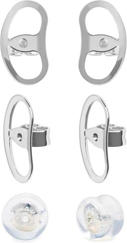 Earring Backs for Droopy Ears, Adjustable Heavy Earrings Lifters Backs, 8 Pairs (2 Silver+1 Gold+1 Silicone) in Kuwait