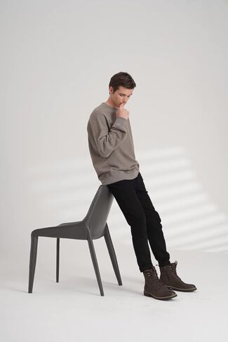 Vostey Mens Boots Motorcycle Casual Boots For Men Waterproof Chukka Boots Mens in Kuwait