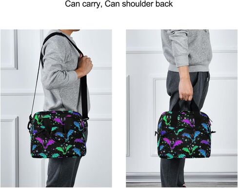 CBBYY Psychedelic Bat Lunch Bags for Women Men, Reusable Insulated Lunch Box, Adjustable Shoulder Straps Tote Lunch Bag for Work Picnic School in Kuwait
