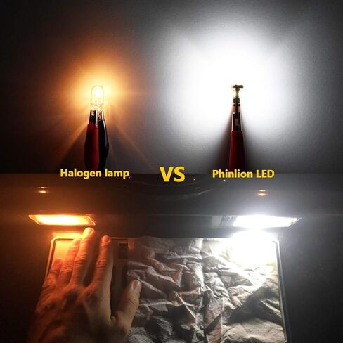 PHINLION 500 لومن 194 لمبة LED 6000K أبيض Canbus إسفين 168 2825 W5W T10 15-SMD 4014 شرائح LED مصابيح بديلة لباب السيارة وخريطة قبة أضواء لوحة الترخيص، حزمة من 4 in Kuwait