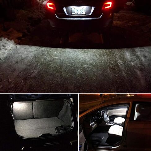 PHINLION 500 لومن 194 لمبة LED 6000K أبيض Canbus إسفين 168 2825 W5W T10 15-SMD 4014 شرائح LED مصابيح بديلة لباب السيارة وخريطة قبة أضواء لوحة الترخيص، حزمة من 4 in Kuwait