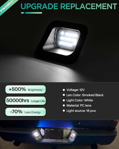 ضوء لوحة ترخيص LED لشاحنة بيك اب 2003-2018 دودج رام 1500 2500 3500، مصباح علامة مصد خلفي بعدسة مدخنة، 6000 ك أبيض in Kuwait