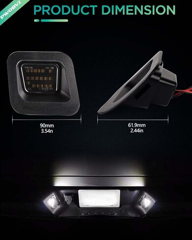 ضوء لوحة ترخيص LED لشاحنة بيك اب 2003-2018 دودج رام 1500 2500 3500، مصباح علامة مصد خلفي بعدسة مدخنة، 6000 ك أبيض in Kuwait