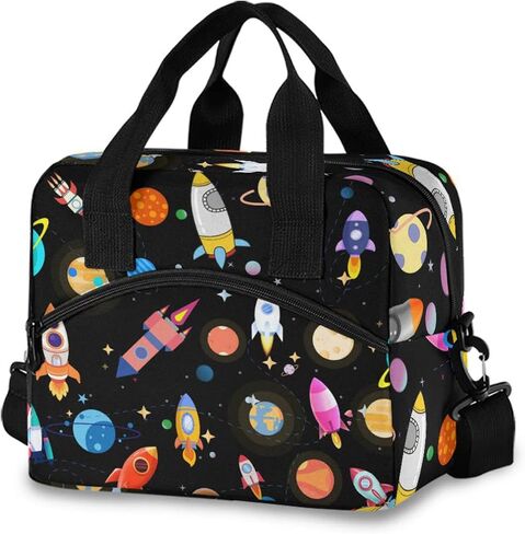 CBBYY Psychedelic Bat Lunch Bags for Women Men, Reusable Insulated Lunch Box, Adjustable Shoulder Straps Tote Lunch Bag for Work Picnic School in Kuwait