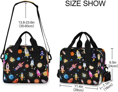CBBYY Psychedelic Bat Lunch Bags for Women Men, Reusable Insulated Lunch Box, Adjustable Shoulder Straps Tote Lunch Bag for Work Picnic School in Kuwait