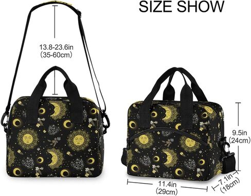 CBBYY Psychedelic Bat Lunch Bags for Women Men, Reusable Insulated Lunch Box, Adjustable Shoulder Straps Tote Lunch Bag for Work Picnic School in Kuwait