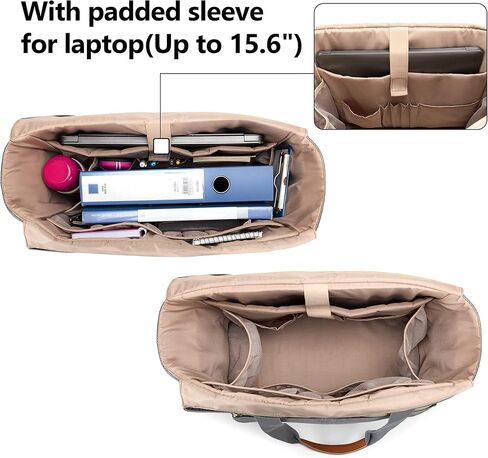 حقيبة حمل المعلم الدوارة من كورمو مع حجرة مبطنة للكمبيوتر المحمول تصل إلى 15.6 بوصة، حقيبة مدرس للتدريس والمكتب والحرف اليدوية، رمادي in Kuwait