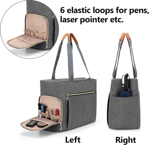 حقيبة حمل المعلم الدوارة من كورمو مع حجرة مبطنة للكمبيوتر المحمول تصل إلى 15.6 بوصة، حقيبة مدرس للتدريس والمكتب والحرف اليدوية، رمادي in Kuwait
