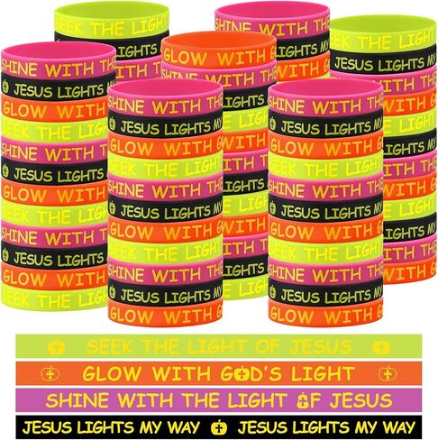 100 قطعة من أساور الهالوين المسيحية السائبة من الأساور المطاطية على شكل قرع مسيحي للهالوين يسوع يسوع على شكل قرع لجائزة هدايا لوازم الحفلات، 4 تصميمات in Kuwait