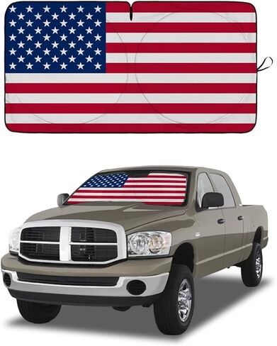 American Flag Car Windshield Sun Shade, Foldable Car Front Window Sunshade for Car SUV Truck, Auto Interior Sun Protection Cover, Blocks UV Rays & Keeps Your Vehicle Cool (USA Original Flag, X-Large) in Saudi Arabia