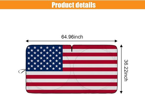 American Flag Car Windshield Sun Shade, Foldable Car Front Window Sunshade for Car SUV Truck, Auto Interior Sun Protection Cover, Blocks UV Rays & Keeps Your Vehicle Cool (USA Original Flag, X-Large) in Saudi Arabia